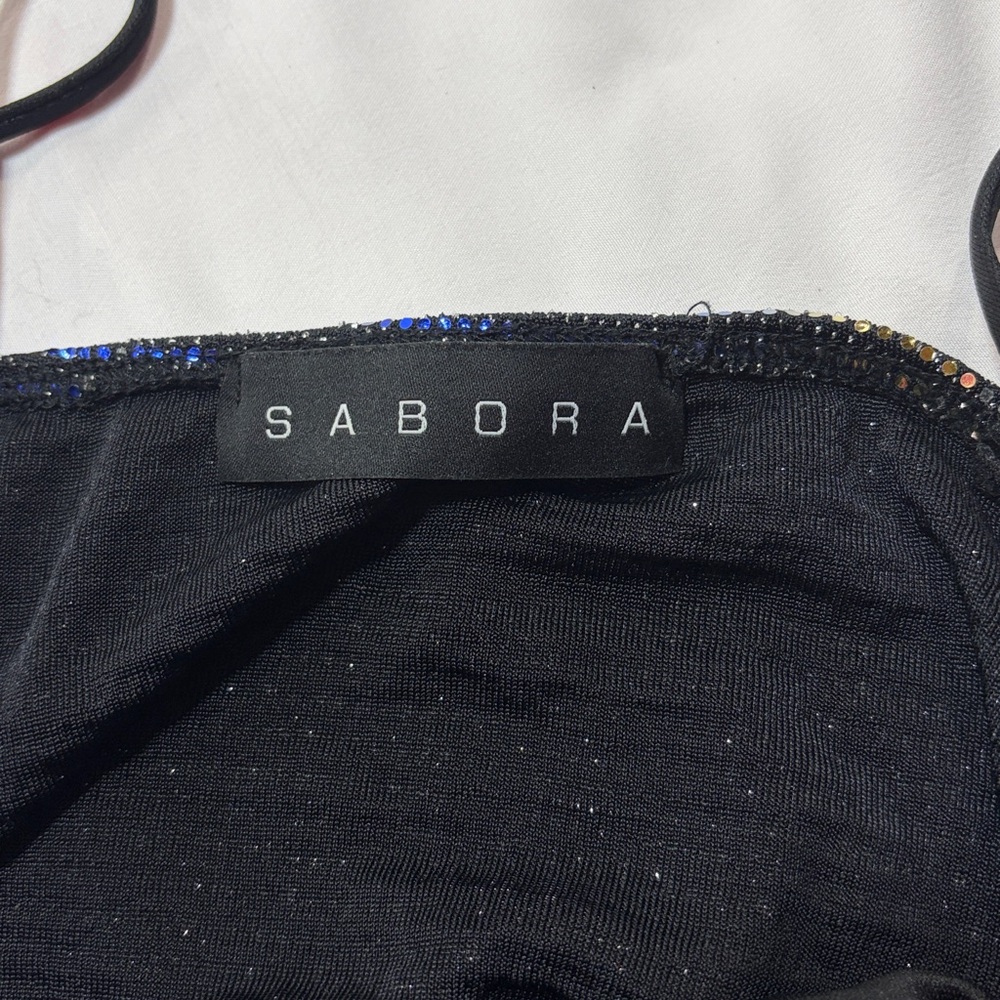 Sabora mini rouched dress glitter size small - Picture 5 of 8